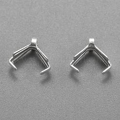 304ステンレススチール製アイスピックピンチベイル  銀  8x7.5x3mm  穴：1.6mm  ピン：1mm&nbsp;STAS-F267-01B-S