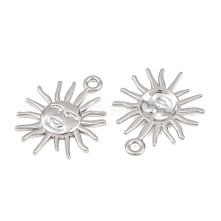 合金ペンダント  太陽の顔のチャーム  ラックめっき  カドミウムフリー＆鉛フリー  プラチナ  30x24x2.5mm  穴：2.5mm&nbsp;AL-CBA83D5-09P