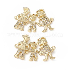 Brass Micro Pave Clear Cubic Zirconia Connector Charms&nbsp;KK-E068-VB362