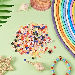 Flat Round Handmade Polymer Clay Beads&nbsp;CLAY-SZ0001-70