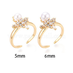 Crown Brass Micro Pave Clear Cubic Zirconia Cuff Ring Settings&nbsp;KK-T076-24G