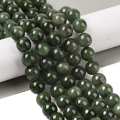 天然カナダ翡翠ビーズ連売り  ラウンド  9.5mm  穴：1mm  約40個/連  14.96インチ（38cm）&nbsp;G-NH0001-G01-01