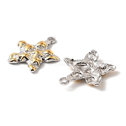 304ステンレスペンダント  ゴールデン·ステンレス鋼色  ヒトデ  20.5x18x3mm  穴：1.6mm&nbsp;X-STAS-Z145-02GP-02