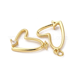 Brass Micro Pave Cubic Zirconia Pendants&nbsp;KK-P308-10G