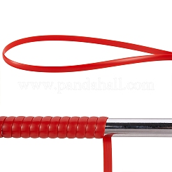 Peプラスチック模倣籐籐  立体織り素材  DIY家具編み用  フラット  サクランボ色  8x1.2mm  32 m /ロール&nbsp;KY-SZ0001-11E