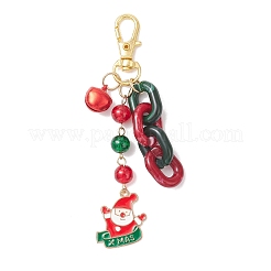 Christmas Theme Alloy Enamel & Glass Pendant Decorations&nbsp;HJEW-JM03733