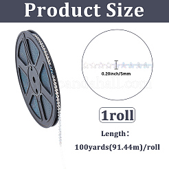 花のペットのスパンコールのリボン  スパンコールトリム  衣類アクセサリー  銀  5mm  約100ヤード/ロール&nbsp;OCOR-CY0004-68A-02