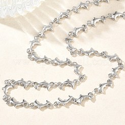 304 Stainless Steel Dolphin Link Chain Necklaces for Women&nbsp;NJEW-G201-02P