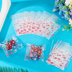 2袋 花柄プリントOPPセロハンセルフシールバッグ  正方形  透明  10x6.9cm  一方的な厚さ：0.035mm  インナー対策：7x6.9のCM  約95~100個/袋&nbsp;OPC-TADJ0001-01
