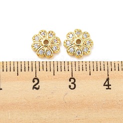 Brass Micro Pave Cubic Zirconia Bead Cap&nbsp;KK-H452-30G