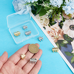 8Pcs 4 Styles Brass Slide Lock Clasps&nbsp;KK-PH0014-83