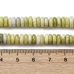 天然石翡翠ビーズ連売り  ロンデル  6x2mm  穴：0.8mm  約140~150個/連  15.16~15.35インチ（38.5~39cm）&nbsp;G-L624-H07-6x2mm