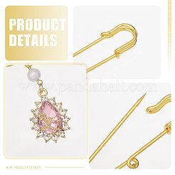 5Pcs Heart & Leaf Iron Safety Pins&nbsp;JEWB-CA00013