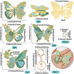 DIY Alloy Enamel Butterfly Pendants Keychain Making Kits&nbsp;DIY-SP0003-10C