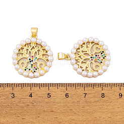 Brass Micro Pave Cubic Zirconia Pendants&nbsp;KK-E108-45G