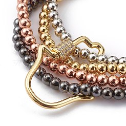 Brass Beads Stretch Bracelets&nbsp;BJEW-JB05952-02
