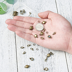 DIYのジュエリーパーツ  真鍮マグネットクラスプ付き  合金カニカンと真鍮の丸カン  アンティークブロンズ  10x6mm  穴：1mm&nbsp;DIY-TA0001-77AB