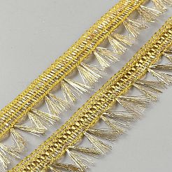 ポリエステルメタリックリボン  衣服、カーテン、枕、工芸品、装飾用  ゴールド  1-1/8インチ（27mm）&nbsp;DIY-WH0542-01B-01