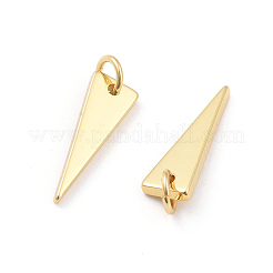 真鍮チャーム  カドミウムフリー＆鉛フリー  長持ちメッキ  三角形  18KGP本金メッキ  17.5x6x1.5mm  穴：3mm&nbsp;ZIRC-G160-30G