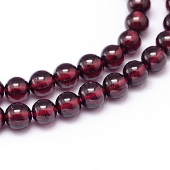 モザンビーク輸入グレード aa ガーネット ラウンド ビーズ 連売り  4mm  穴：1mm  約95~100個/連  15インチ&nbsp;G-E300-AA-4mm