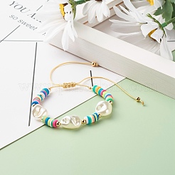 Imitation Pearl Braided Bead Bracelet for Girl Women&nbsp;BJEW-JB07156