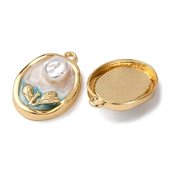 Light Gold Tone Alloy Enamel Pendants&nbsp;ENAM-B028-30KCG-02