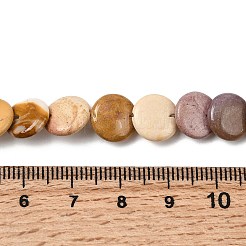 天然石モッカイトビーズ連売り  フラットラウンド  10x3~3.5mm  穴：0.7mm  約50個/連  16.06''（40.8センチメートル）&nbsp;G-K366-D01-01