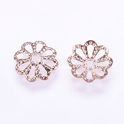 Long-Lasting Plated Brass Fancy Bead Caps&nbsp;X-KK-F711-01RG