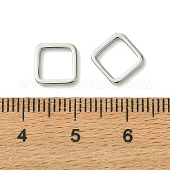 シェグレース真鍮リンクリング  正方形  カドミウムフリーと鉛フリー＆ニッケルフリー  プラチナ  8x8x1mm  インナーサイズ：6.5x6.5&nbsp;XGRQ6B036-884P