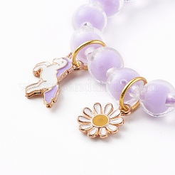 Transparent Acrylic Stretch Charm Bracelets for Kids&nbsp;BJEW-JB06167