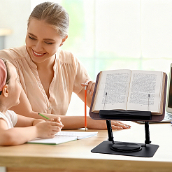 Steel & Wood Desktop Book Stands&nbsp;ODIS-WH0043-276