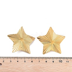 イオンプレーティング（IP）304ステンレススチールスタッドピアス金具  18KGP本金メッキ  スター  41.5x41.5mm  穴：3mm  ピン：10x0.5mm&nbsp;STAS-P357-01D-G