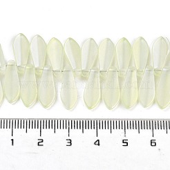 電気メッキガラスビーズセット  ティアドロップ  艶消し  ライトゴールデンロッドイエロー  16x6x3.5mm  穴：0.8mm  約202個/連  25.20インチ（64cm）&nbsp;EGLA-C005-01A-FR02