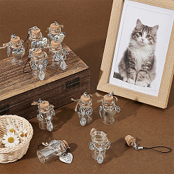 10Pcs 2 Styles Transparent Glass Empty Bottles&nbsp;AJEW-OC00046