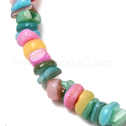 Dyed Natural Freshwater Shell Beads Stretch Bracelets for Girl&nbsp;BJEW-JB12281