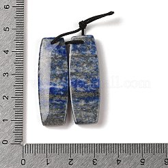 天然ラピスラズリペンダント2個  宝石 チャーム  長方形  38x13x4mm  穴：1mm.&nbsp;G-A228-02I