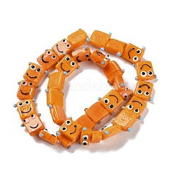 手作りランプワークビーズ連売り  ロボット  オレンジ  16x19.5x9.5mm  穴：1.8mm  約30個/連  18.90''（48センチメートル）&nbsp;LAMP-Q036-07D