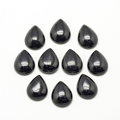 Natural Black Stone Cabochons&nbsp;G-R417-18x25-46-1