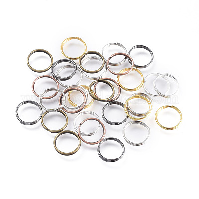 アイアンスプリットリング  ダブルループ丸カン  ミックスカラー  10x1.4mm  内径：8.6mm  6色  約2080個/500g&nbsp;IFIN-JQ0001-04-10mm-1