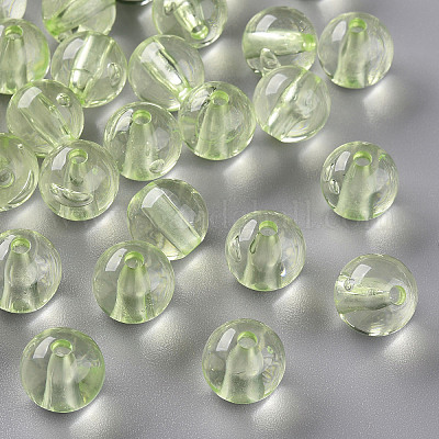 透明なアクリルビーズ  ラウンド  淡黄色  12x11mm  穴：2.5mm  約566個/500g&nbsp;MACR-S370-A12mm-728-1
