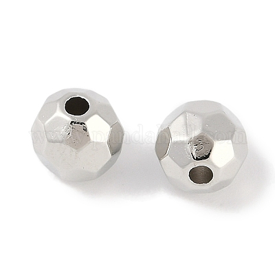 CCBプラスチックビーズ  ラウンド  多面カット  7.5x7mm  穴：1.8mm&nbsp;ALUM-U001-01B-03-1