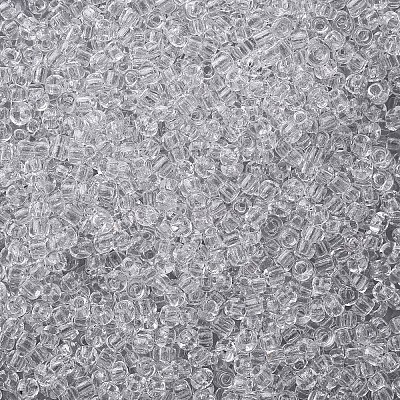 ガラスシードビーズ  トランスペアレント  ラウンド  ホワイト  12/0  2mm  穴：1mm  約2000粒/30g&nbsp;X2-SEED-A004-2mm-1-1