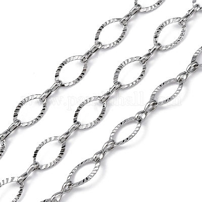304 Stainless Steel Oval Link Chains&nbsp;CHS-B006-13P-1