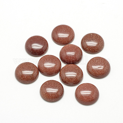 合成ゴールドストーン金砂石カボション  半円/ドーム  12x5mm&nbsp;G-R416-12mm-47-1