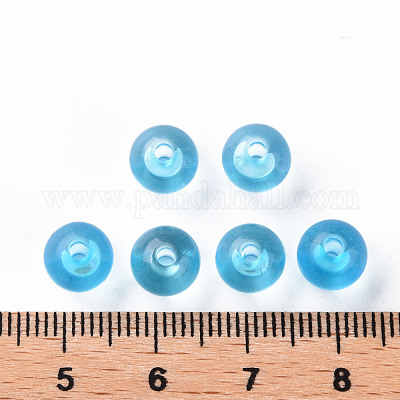 透明なアクリルビーズ  ラウンド  淡いターコイズ  8x7mm  穴：2mm  約1745個/500g&nbsp;MACR-S370-A8mm-755-1