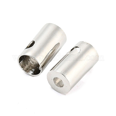 メッキ真鍮コードの端をラック  コラム  プラチナ  6.8x3.7mm  穴：1.6mm&nbsp;KK-H449-11P-1