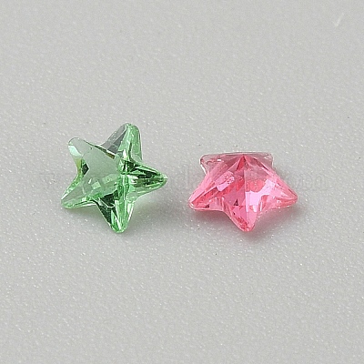 ガラスカボション  ミックスカラー  スター  3x4x2.5mm&nbsp;GLAA-WH0080-02D-1