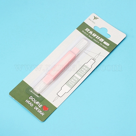 簡単な自動スレッダー  ダブルチップミシン糸ガイド  縫製用具  ピンク  110x17mm&nbsp;PW-WG41609-02-1