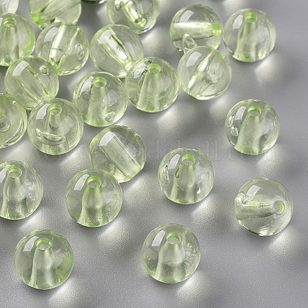 透明なアクリルビーズ  ラウンド  淡黄色  12x11mm  穴：2.5mm  約566個/500g&nbsp;MACR-S370-A12mm-728-1