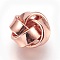 Brass Beads, Flower, Real Rose Gold Plated, 12x8mm, Hole: 2.5mm